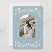 Antiek Vlaanderen met scrollblauw foto Save The Date (Voorkant)