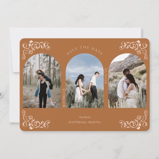  Antiek Vlaanderen scroller Terracotta 3 Foto Save The Date (Voorkant)