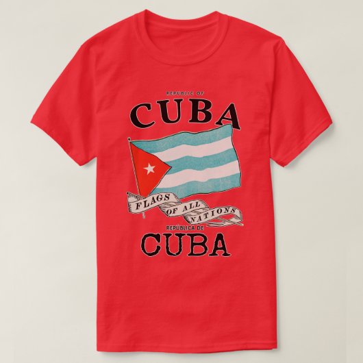 Antiek vlag van Cuba T-shirt (Design voorkant)