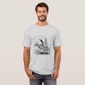 Antiek Vliegende Vis op Canvas tas T-shirt (Voorkant volledig)