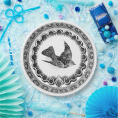 Antiek vliegende  vogel papieren bordje (Feest)