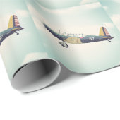 Antiek Vliegtuig Cadeaupapier (Rol Hoek)