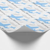 Antiek vliegtuig cadeaupapier (Hoek)