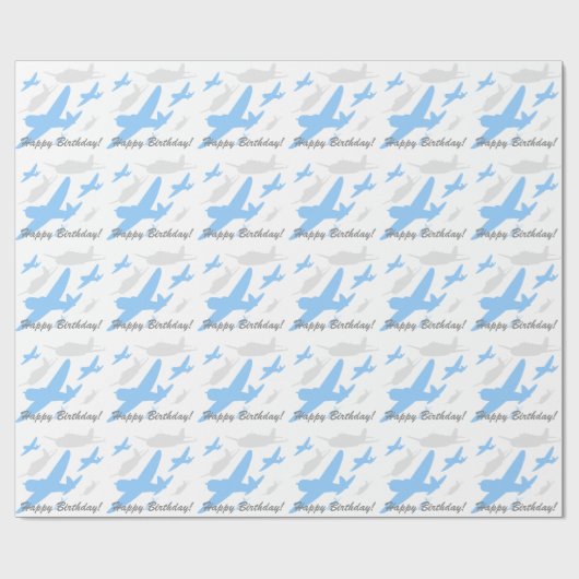 Antiek vliegtuig cadeaupapier (Vlak)