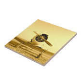 Antiek vliegtuig Golden Yellow Ceramic Tile Tegeltje (Zijkant)