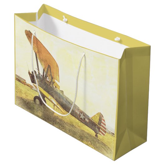 Antiek vliegtuig groot cadeauzakje (Voorkant Gekanteld)