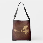  Antiek vliegtuig met vliegtuigconstructie Crossbody Tas (Achterkant)