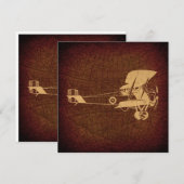  Antiek vliegtuig met vliegtuigconstructie Feestdagenkaart (Voorkant / Achterkant)