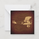  Antiek vliegtuig met vliegtuigconstructie Notitiekaartje (Voorkant)