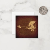  Antiek vliegtuig met vliegtuigconstructie Notitiekaartje (Voorkant / Achterkant in situ)