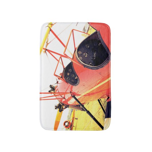 Antiek vliegtuig met vuursteentje badmat (Voorkant Verticaal)