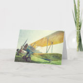 antiek vliegtuig "Preflight Biplane" Kaart (Voorkant)