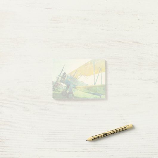 Antiek vliegtuig Preflight Post-it® Notes (Op bureau)