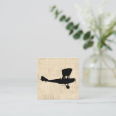 Antiek vliegtuig Silhouette Art Informatiekaartje (Staand voorkant)