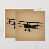 Antiek  vliegtuig Silhouette Feestdagenkaart (Voorkant / Achterkant)