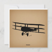 Antiek  vliegtuig Silhouette Feestdagenkaart (Achterkant)