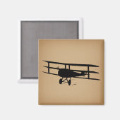 Antiek  vliegtuig Silhouette Magneet (Voorkant / Achterkant)