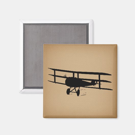 Antiek  vliegtuig Silhouette Magneet (Voorkant / Achterkant)