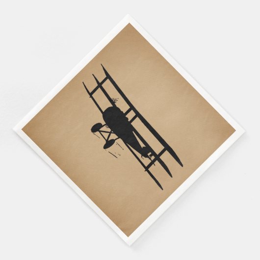 Antiek  vliegtuig Silhouette Servet (Hoek)