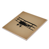 Antiek  vliegtuig Silhouette Tegeltje (Zijkant)