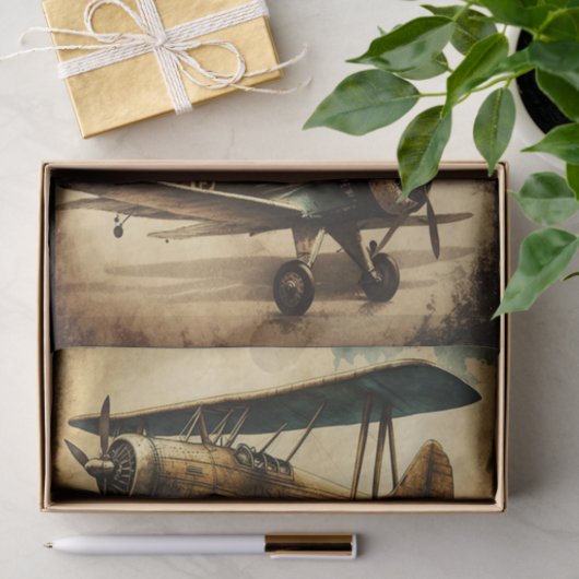 Antiek Vliegtuig Tissuepapier (Geschenk)