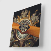 Antiek Vliegtuig Vierkante Klok (Hoek)