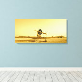 Antiek vliegtuig Wings Sepia Wrapped Canvas Afdruk (Insitu (Houten vloer))