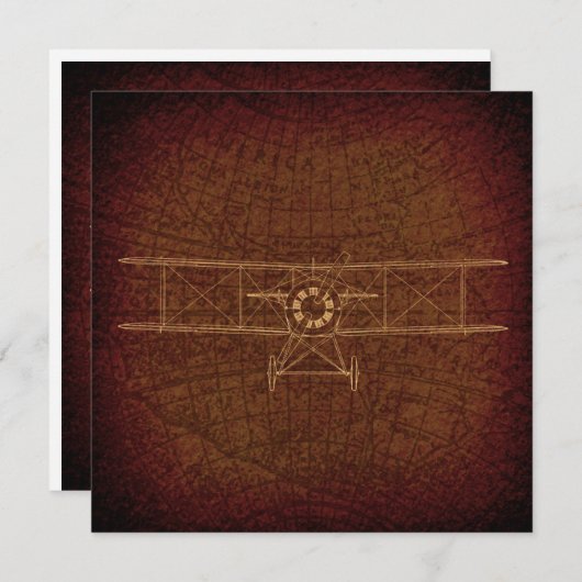 Antiek vliegtuigdiagram kaart (Voorkant / Achterkant)