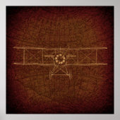  Antiek vliegtuigdiagram  kaart Poster (Voorkant)