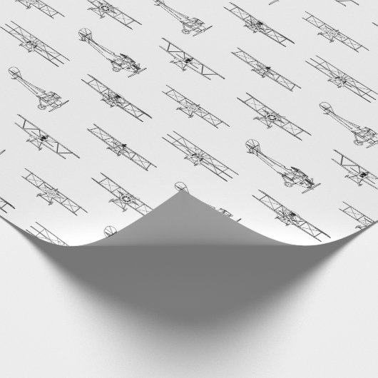 Antiek vliegtuigdiagrammen van de KLANT BG-KLEUR Cadeaupapier (Hoek)