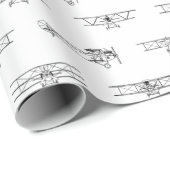 Antiek vliegtuigdiagrammen van de KLANT BG-KLEUR Cadeaupapier (Rol Hoek)