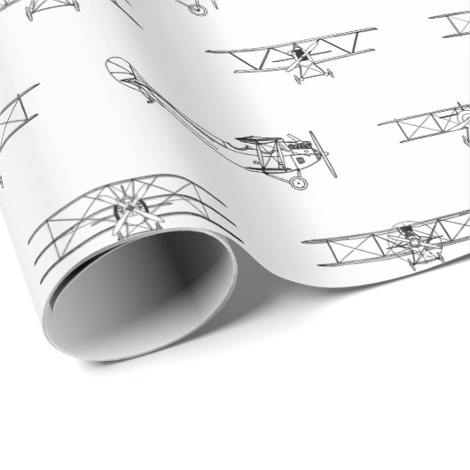 Antiek vliegtuigdiagrammen van de KLANT BG-KLEUR Cadeaupapier (Rol Hoek)