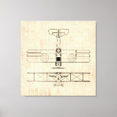 Antiek vliegtuigdiagrammen  vlakken canvas afdruk (Voorkant)