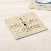 Antiek vliegtuigdiagrammen  vlakken kartonnen onderzetters (Schuin)