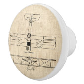 Antiek vliegtuigdiagrammen  vlakken keramische knop (Rechts)
