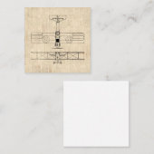 Antiek vliegtuigdiagrammen  vlakken notitiekaartje (Voorkant / Achterkant)