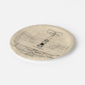 Antiek vliegtuigdiagrammen  vlakken papieren bordje (Gekanteld)