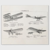 Antiek vliegtuigen met een retratoeage Cadeaupapier (Vlak)