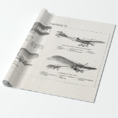  Antiek vliegtuigen met een retratoeage Cadeaupapier (Uitgerold)