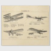 Antiek vliegtuigen met een retratoeage Cadeaupapier (Vlak)