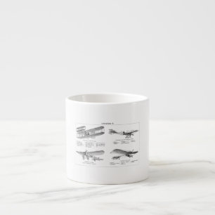  Antiek vliegtuigen met een retratoeage Espresso Kop