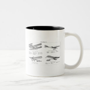 Antiek vliegtuigen met een retratoeage Tweekleurige Koffiemok
