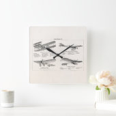 Antiek vliegtuigen met een retratoeage Vierkante Klok (Huis)