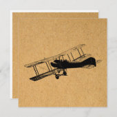 Antiek  vliegtuigkunst feestdagenkaart (Voorkant / Achterkant)