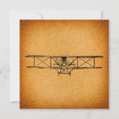 Antiek vliegtuigkunst Feestdagenkaart (Voorkant)