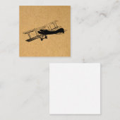 Antiek vliegtuigkunst notitiekaartje (Voorkant / Achterkant)