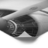 Antiek vliegtuigpropeller zwart-wit poster (Hoek)