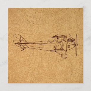 Antiek vliegtuigretro Classic Aviation Map Style Kaart