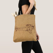 Antiek vliegtuigretro Classic Aviation Map Style Tote Bag (Dichtbij)