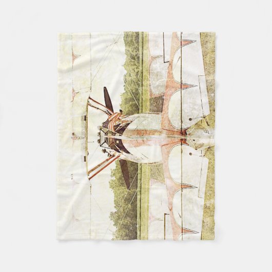 Antiek vliegtuigrugleuning fleece deken (Voorkant)